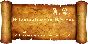 Miloszavlyevits Múzsa névjegykártya